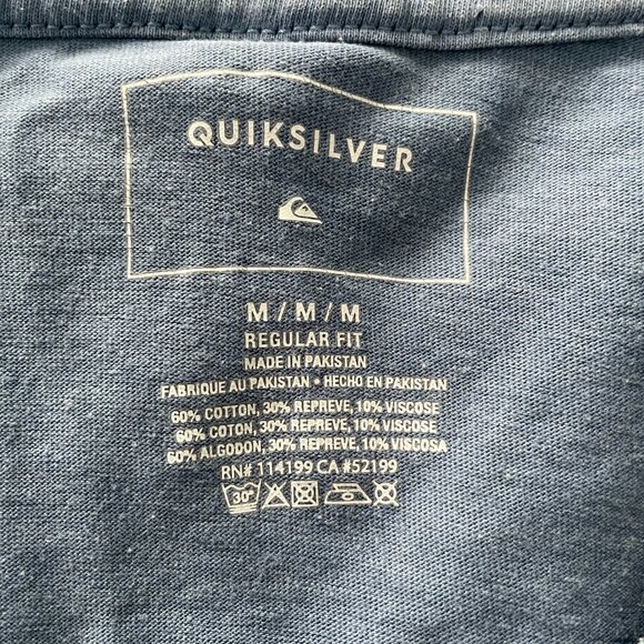 Quiksilver Organic Cotton Short Sleeve T-shirt Denim Blue Med - Picture 5 of 5